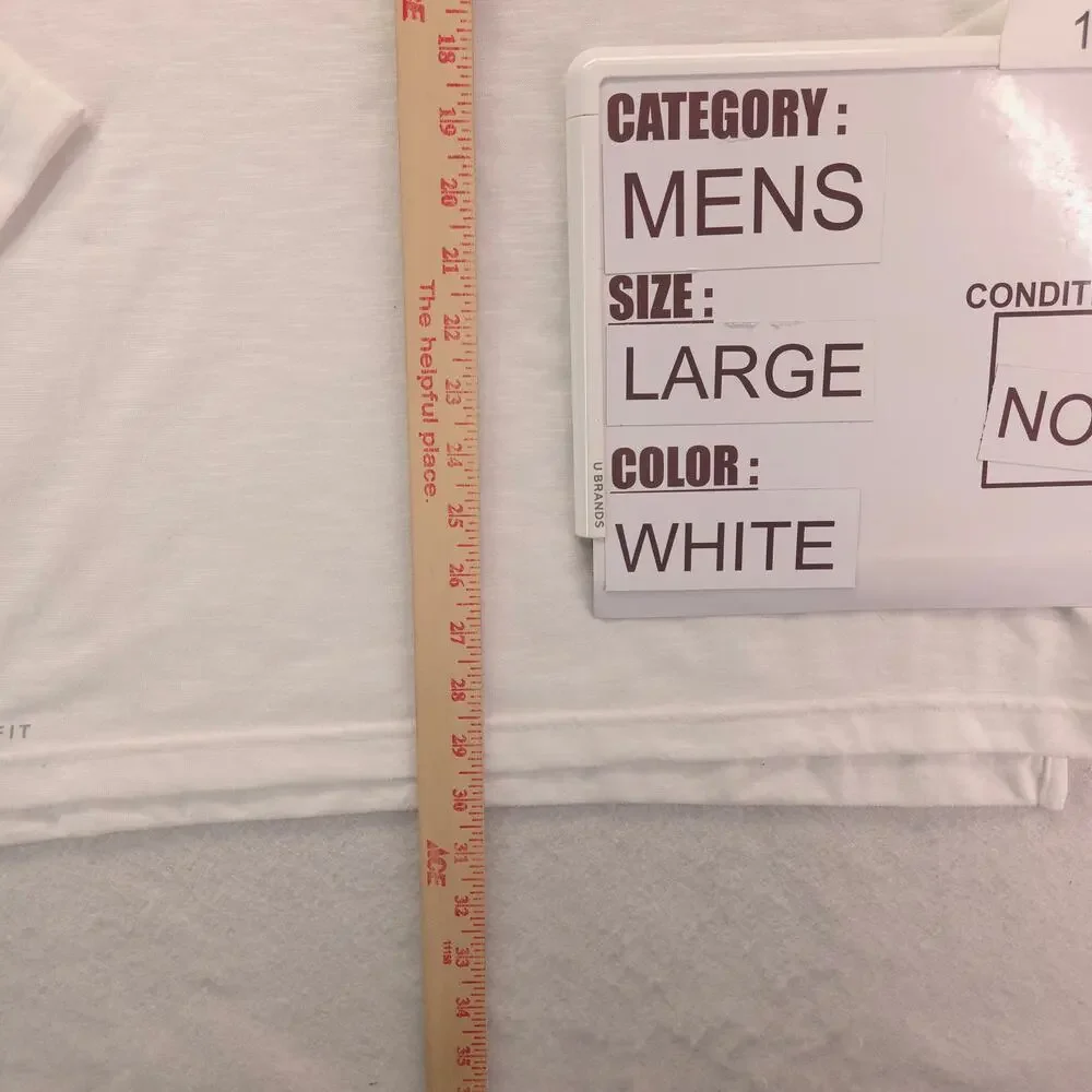 Nike Casual Crew Neck Long Sleeve Graphic T Shirt Mens Size Large L White - Picture 6 of 9